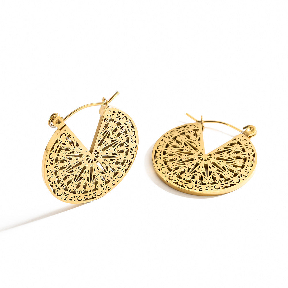 Pendientes al por mayor de acero de titanio boho